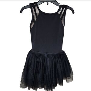 Motionwear Girls SZ S4/6 Black Tutu Skater Style Attached Skirt Balletcore Dance